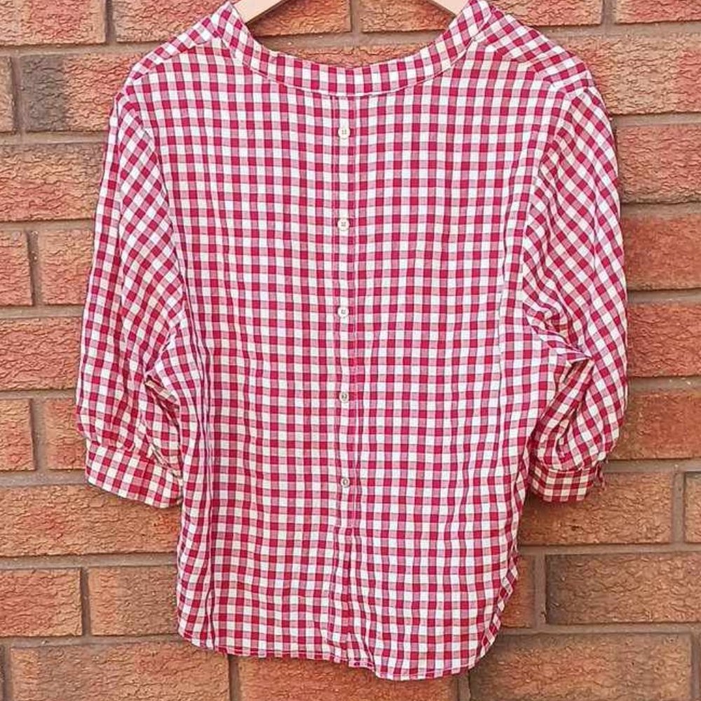 Red Gingham blouse - Picture 2 of 6